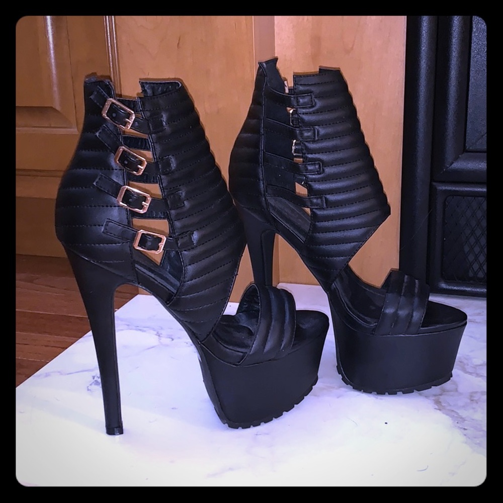 Black Platform High Heels